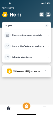 Så här ser startsidan ut i bokföringsprogrammet Lundify