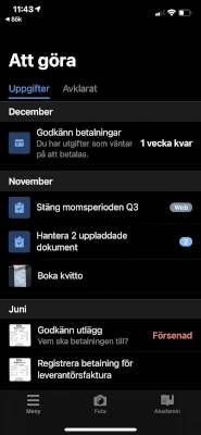 Så här ser startsidan ut i bokföringsprogrammet Dooer