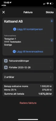 Hur ser det ut när du skickar fakturor i Dooer