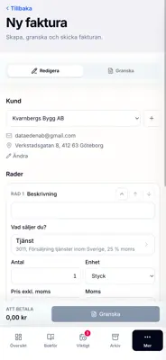 Hur ser det ut när du skickar fakturor i Saldy